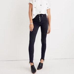 Madewell 9” High-Rise Skinny Button Front Jeans in Berkeley Black Size 27